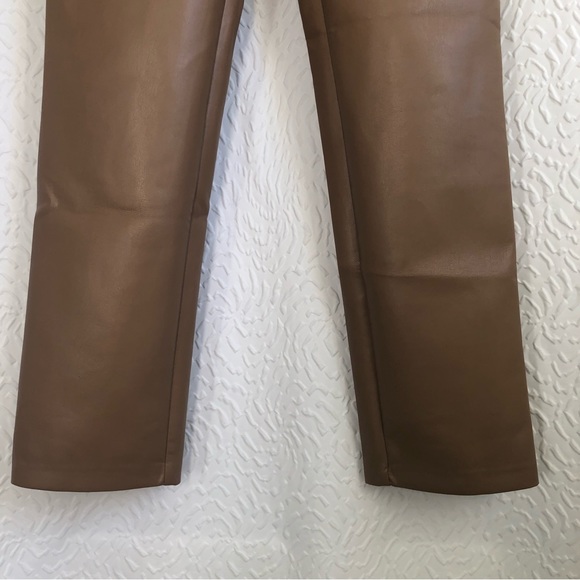 Aritzia Wilfred Constant Camel The Melina Pant High-waisted Vegan Leather Pants - Picture 8 of 13